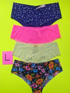Victoria's Secret PINK Seamless Cheeky Size L Panty Bundle - 4 pairs